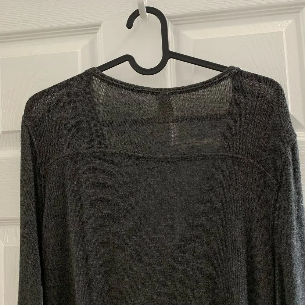 Free People We the Free Gray Miss Rose oversized wrap tunic length top small